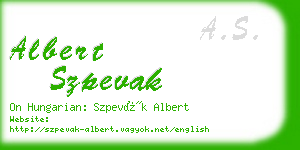 albert szpevak business card